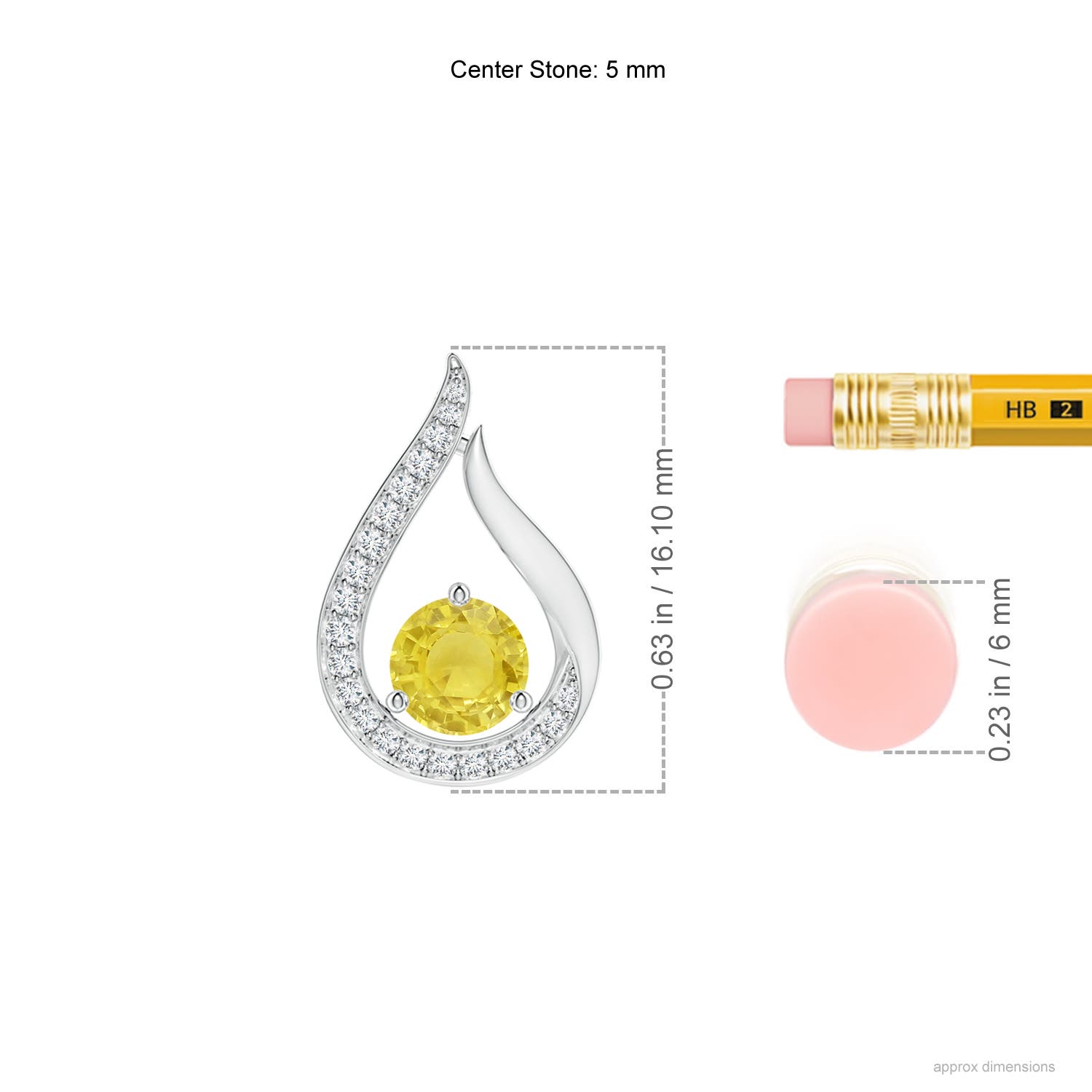 A - Yellow Sapphire / 0.65 CT / 14 KT White Gold