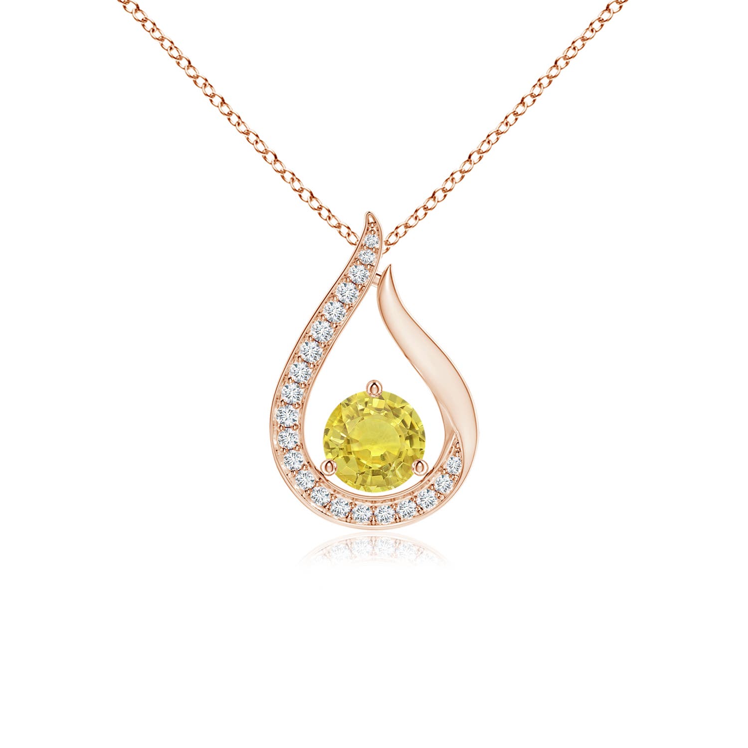 AA - Yellow Sapphire / 0.65 CT / 14 KT Rose Gold