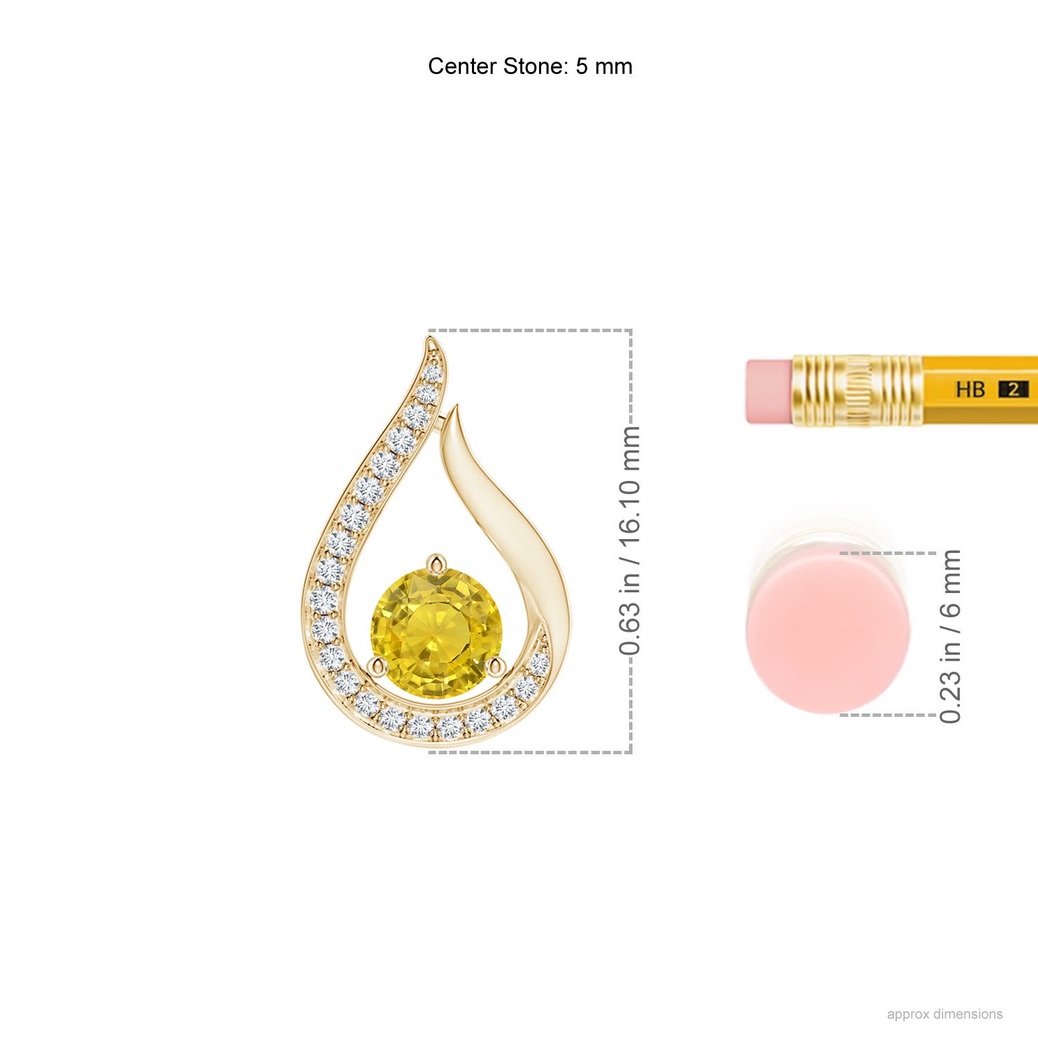 AAA - Yellow Sapphire / 0.65 CT / 14 KT Yellow Gold