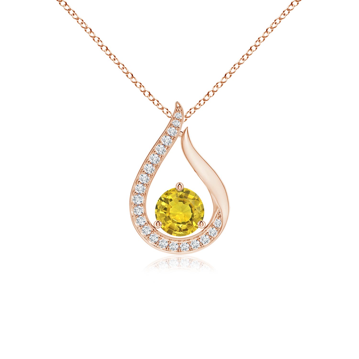 AAAA - Yellow Sapphire / 0.65 CT / 14 KT Rose Gold