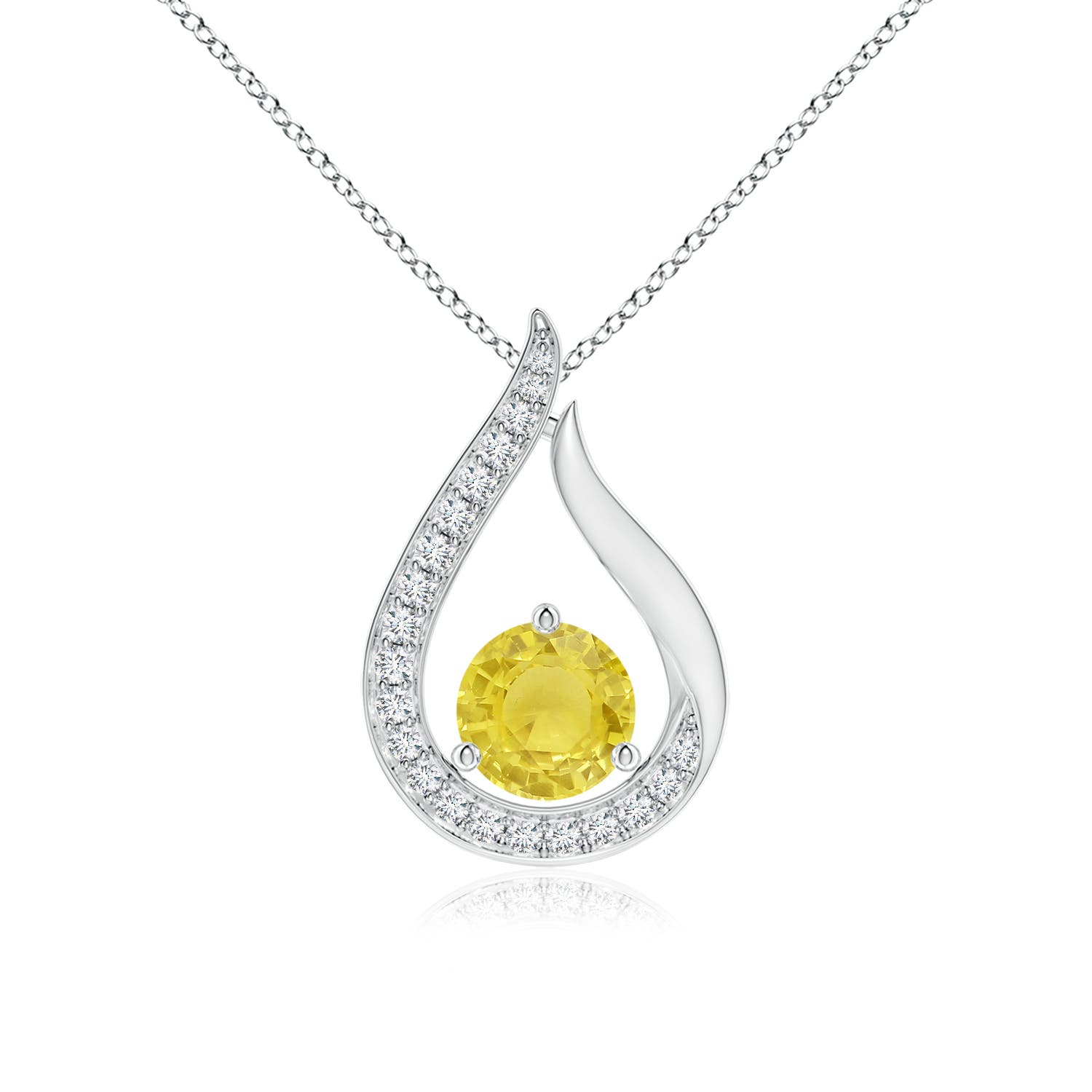 A - Yellow Sapphire / 1.16 CT / 14 KT White Gold