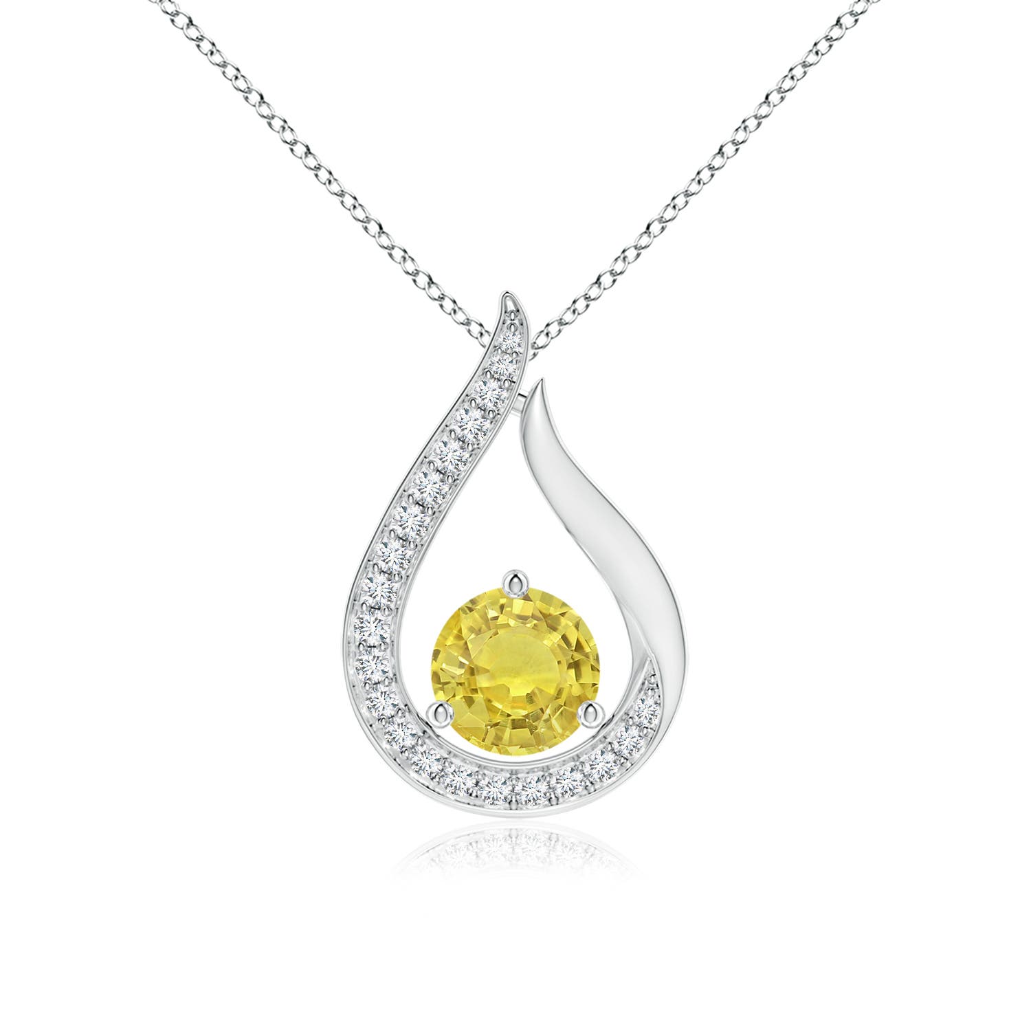 AA - Yellow Sapphire / 1.16 CT / 14 KT White Gold