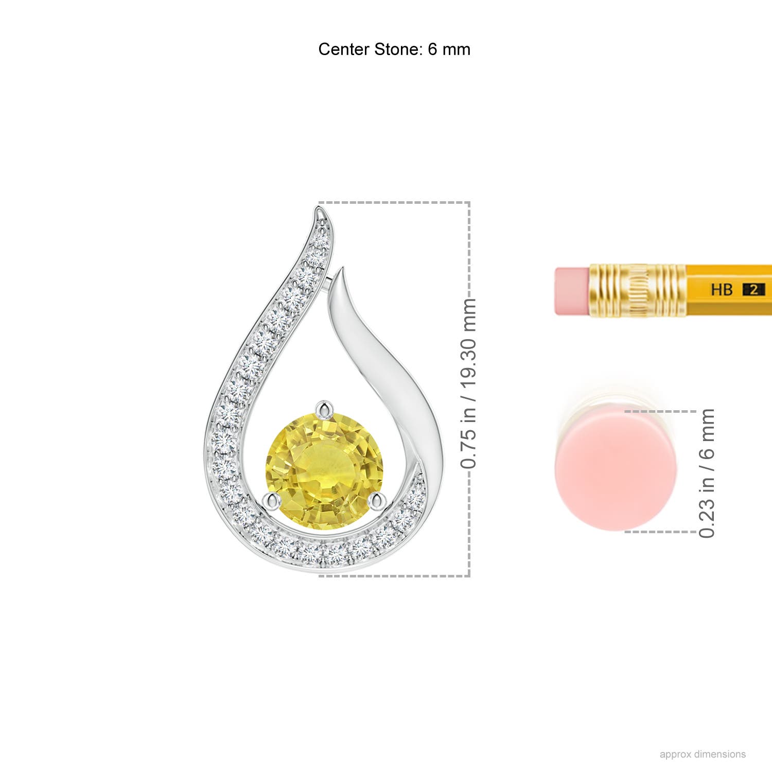 AA - Yellow Sapphire / 1.16 CT / 14 KT White Gold