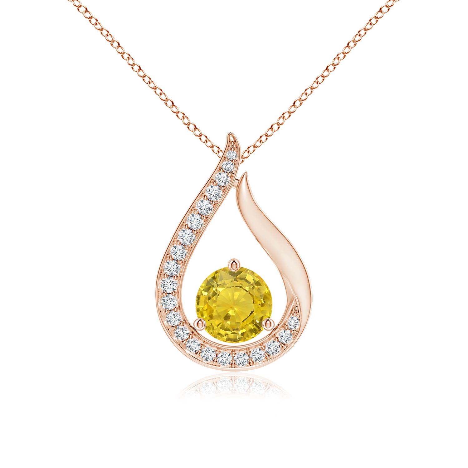 AAA - Yellow Sapphire / 1.16 CT / 14 KT Rose Gold