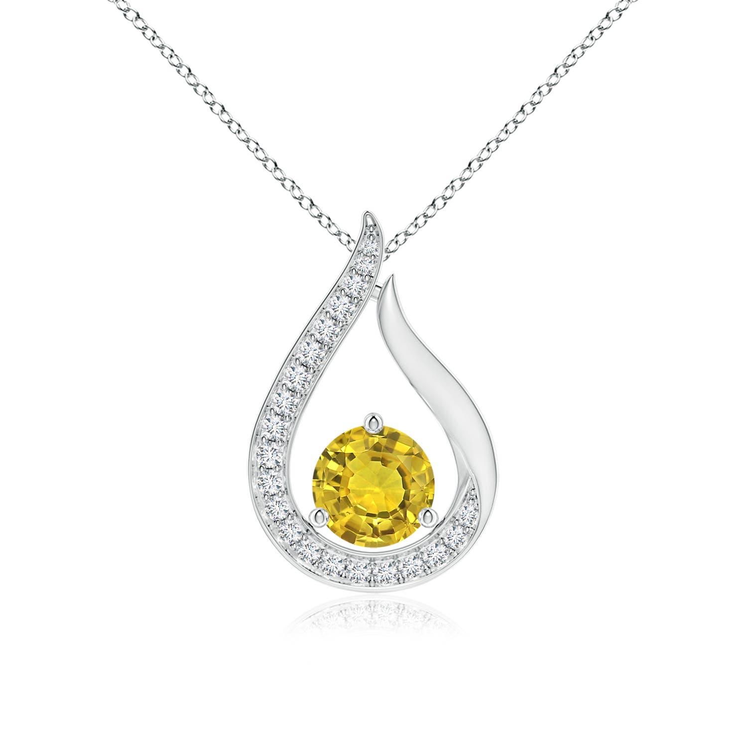 AAAA - Yellow Sapphire / 1.16 CT / 14 KT White Gold