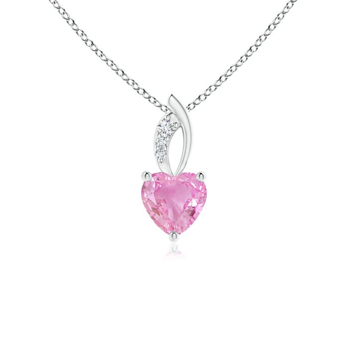 A - Pink Sapphire / 0.57 CT / 14 KT White Gold