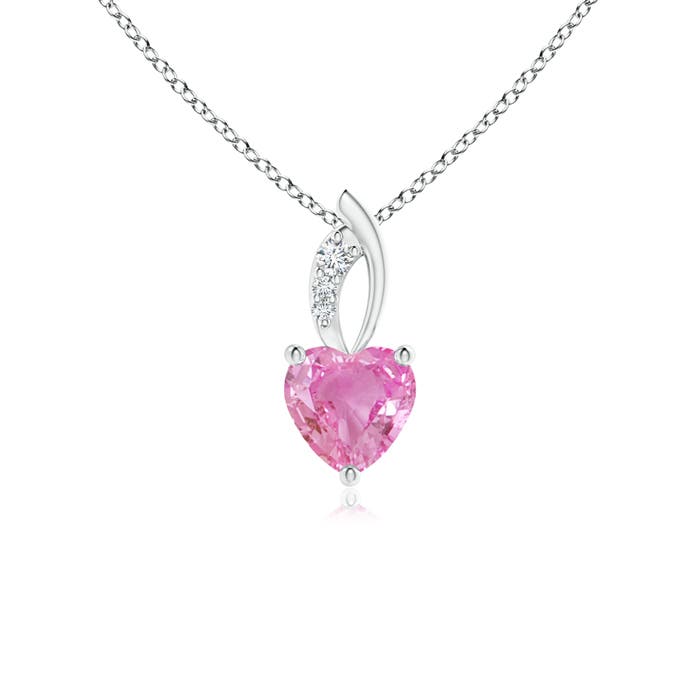 AA - Pink Sapphire / 0.57 CT / 14 KT White Gold