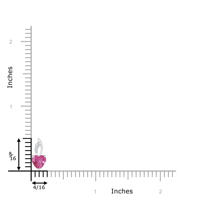 5mm AAAA Pink Sapphire Heart Pendant with Diamond Accents in P950 Platinum product image