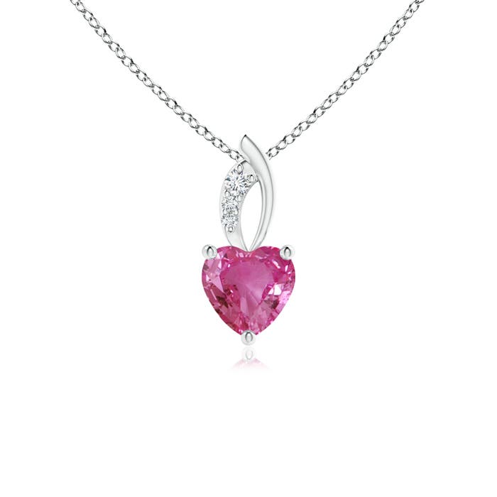 AAAA - Pink Sapphire / 0.57 CT / 14 KT White Gold