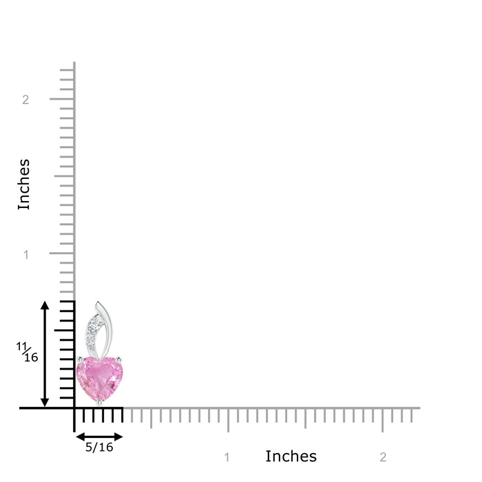 7mm A Pink Sapphire Heart Pendant with Diamond Accents in White Gold product image