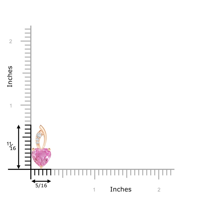 7mm AA Pink Sapphire Heart Pendant with Diamond Accents in Rose Gold product image