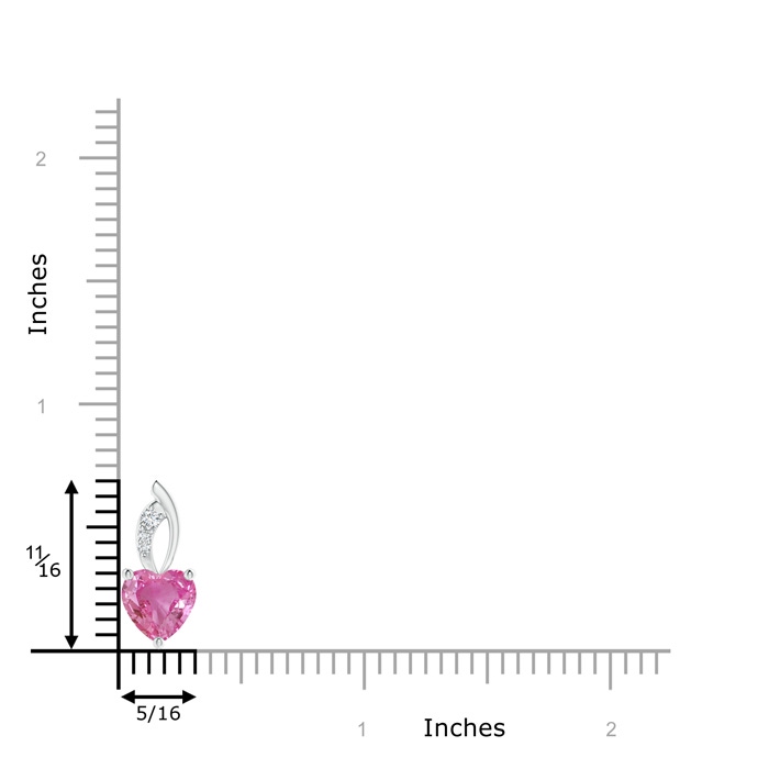 7mm AAA Pink Sapphire Heart Pendant with Diamond Accents in P950 Platinum product image