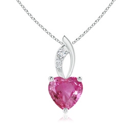 Heart Pink Sapphire Solitaire Necklaces & Pendants
