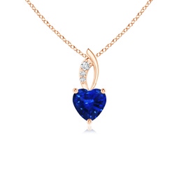 Heart Rose Gold Blue Sapphire Necklaces & Pendants