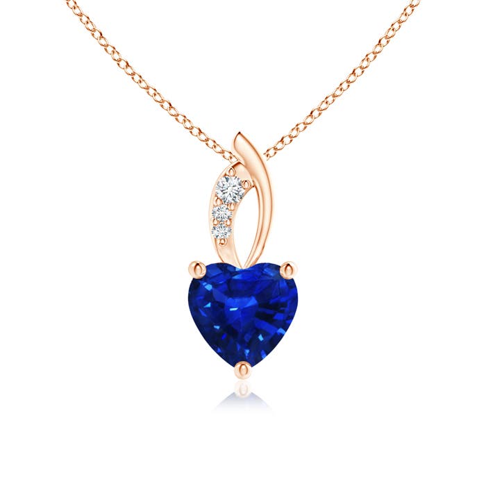 AAAA - Blue Sapphire / 0.88 CT / 14 KT Rose Gold