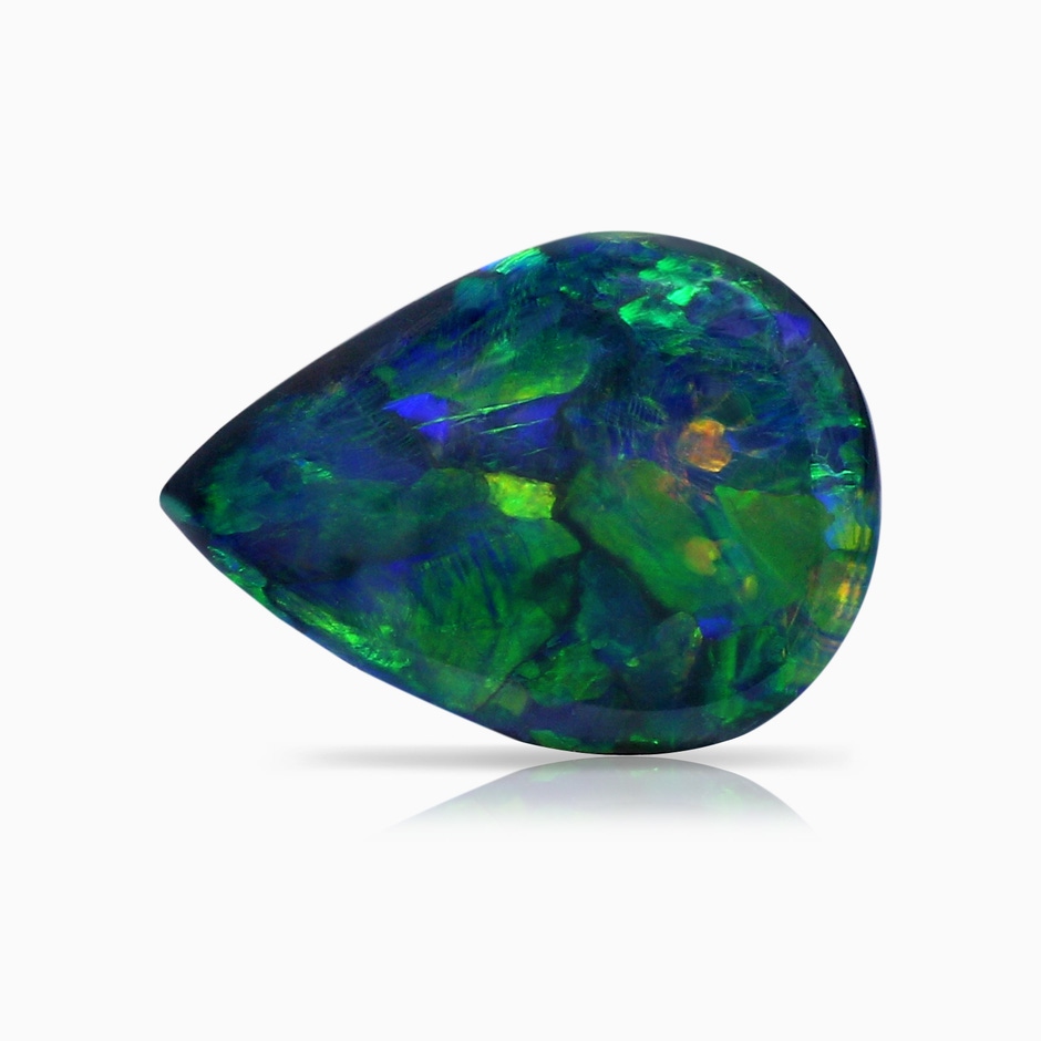 13.16x9.81x2.89mm AAA GIA Certified Black Opal Infinity Swirl Pendant with Diamonds in P950 Platinum side 599