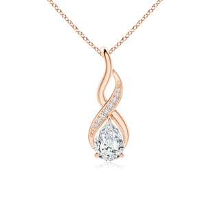 7.7x5.7mm GVS2 Diamond Infinity Swirl Pendant with Accents in Rose Gold