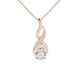 7.7x5.7mm HSI2 Diamond Infinity Swirl Pendant with Accents in 18K Rose Gold