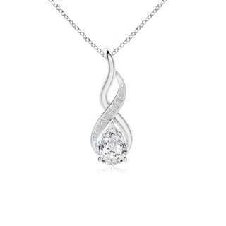 7.7x5.7mm HSI2 Diamond Infinity Swirl Pendant with Accents in White Gold