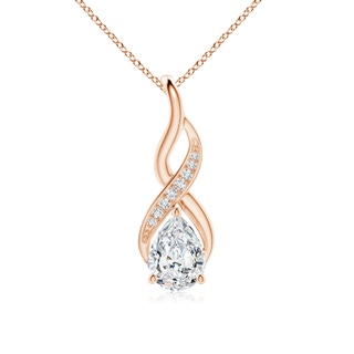8.5x6.5mm GVS2 Diamond Infinity Swirl Pendant with Accents in Rose Gold