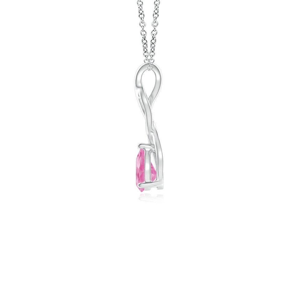 6x4mm A Pink Sapphire Infinity Swirl Pendant with Diamonds in P950 Platinum side 199