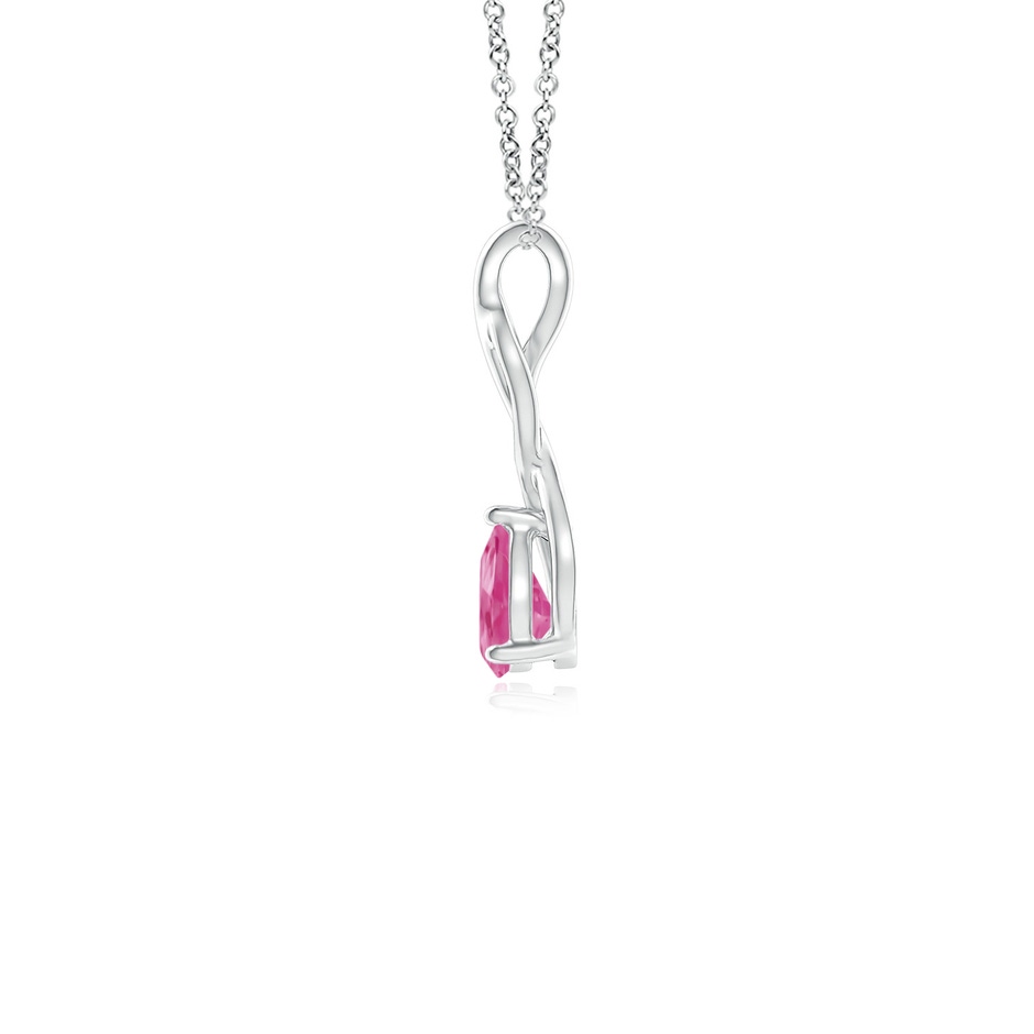 6x4mm AAA Pink Sapphire Infinity Swirl Pendant with Diamonds in White Gold side 199