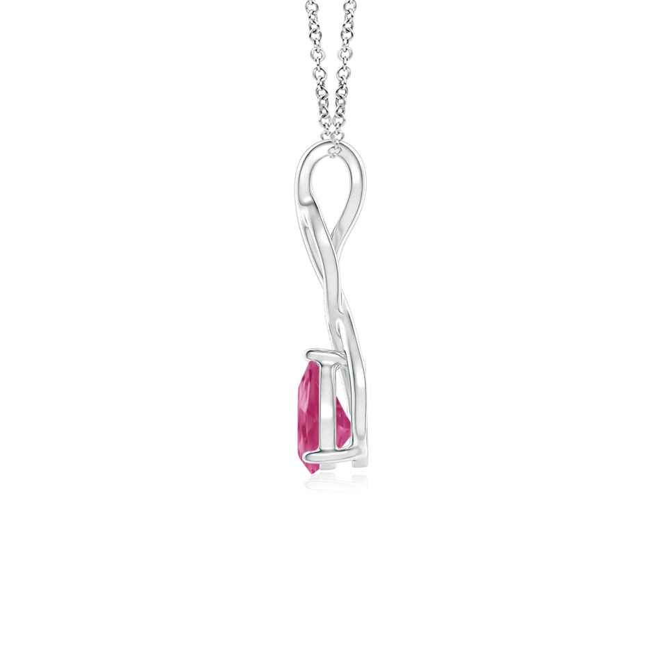 7x5mm AAAA Pink Sapphire Infinity Swirl Pendant with Diamonds in P950 Platinum side 199