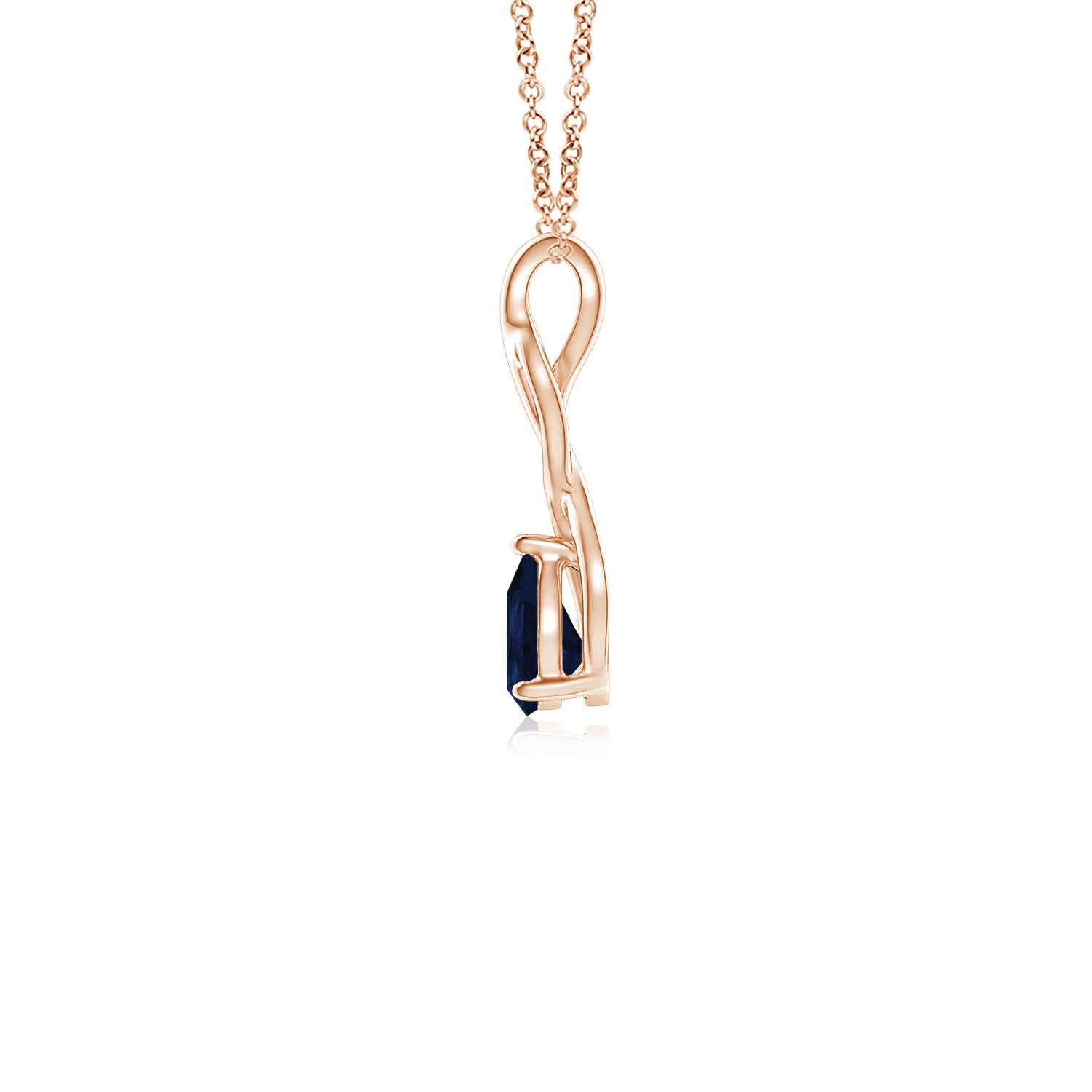 A - Blue Sapphire / 0.42 CT / 14 KT Rose Gold