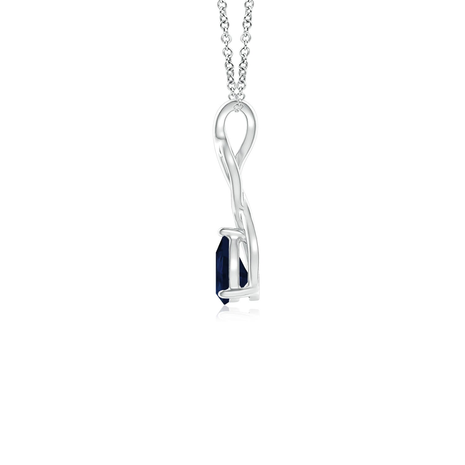 A - Blue Sapphire / 0.42 CT / 14 KT White Gold