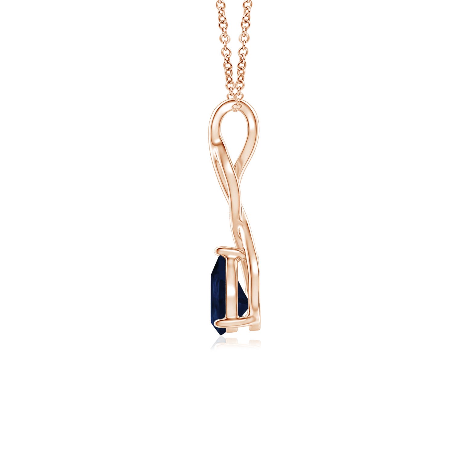 A - Blue Sapphire / 0.78 CT / 14 KT Rose Gold