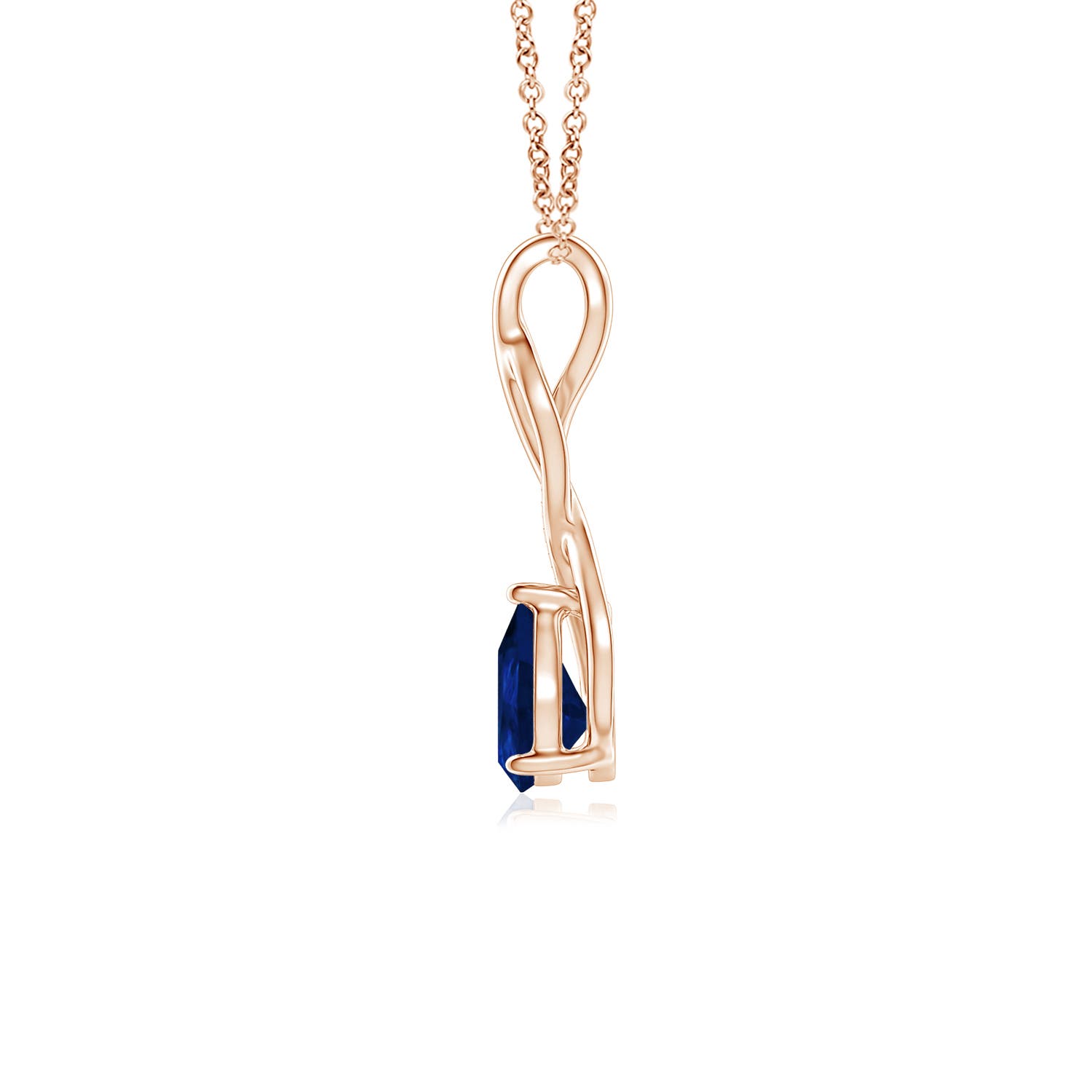 AA - Blue Sapphire / 0.78 CT / 14 KT Rose Gold