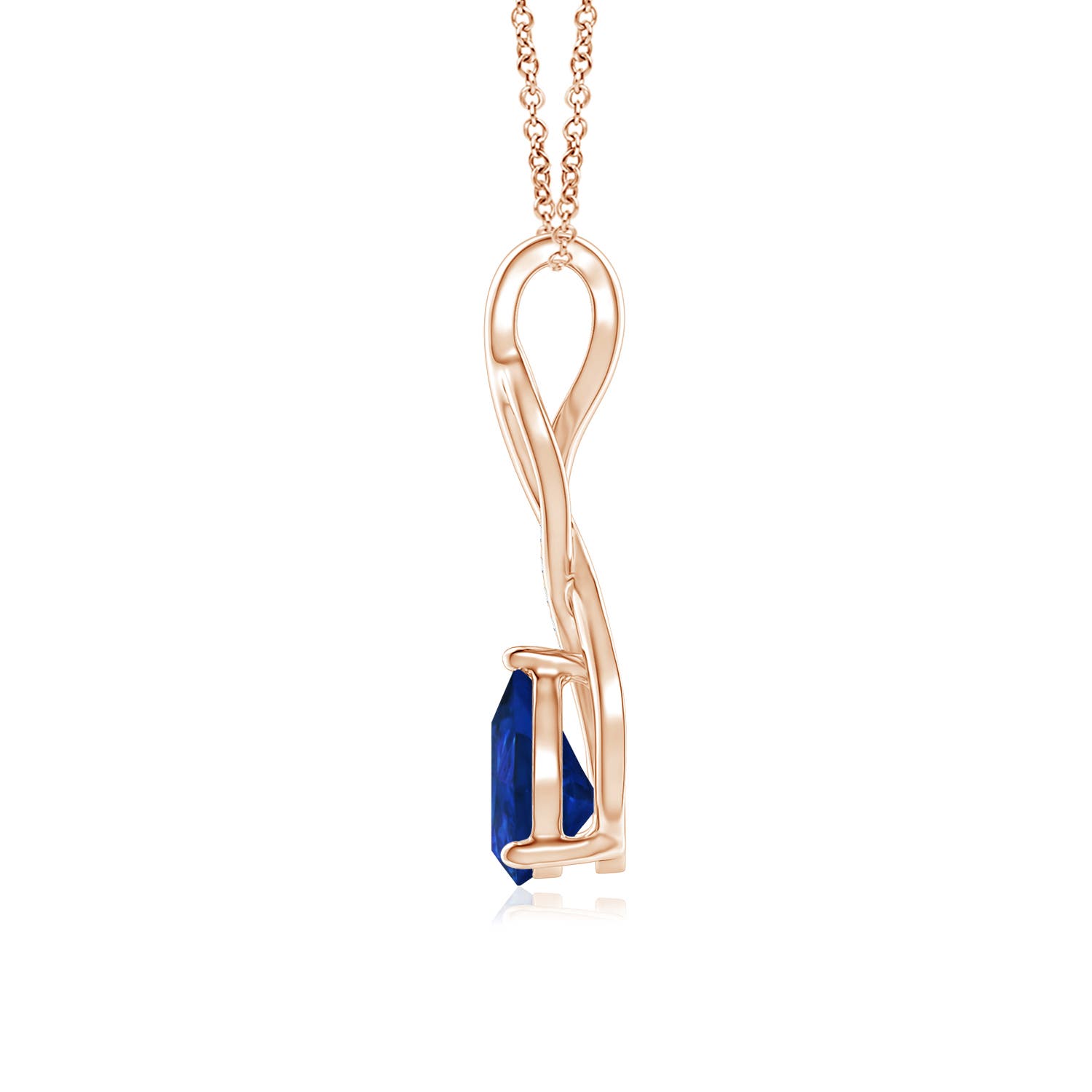 AAA - Blue Sapphire / 1.2 CT / 14 KT Rose Gold