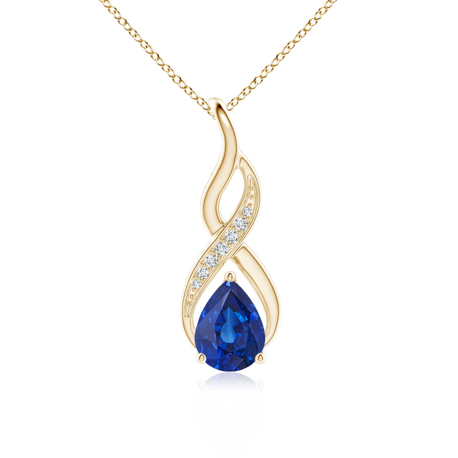 AAA - Blue Sapphire / 1.2 CT / 14 KT Yellow Gold