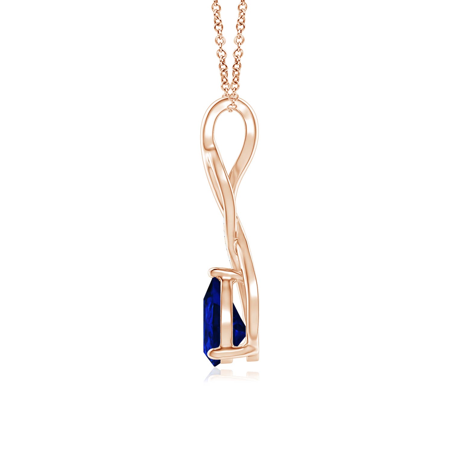 AAAA - Blue Sapphire / 1.2 CT / 14 KT Rose Gold