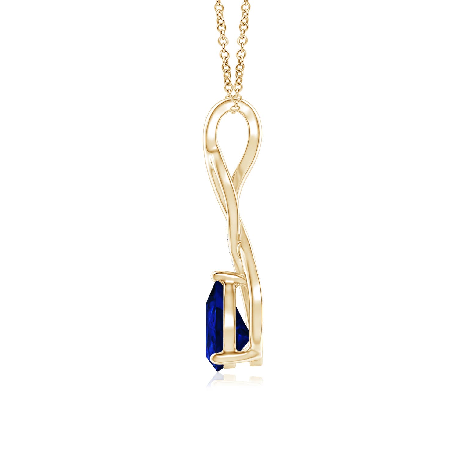 AAAA - Blue Sapphire / 1.2 CT / 14 KT Yellow Gold