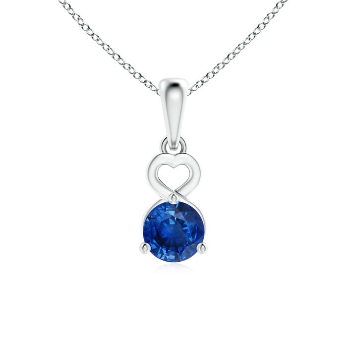 AAA - Blue Sapphire / 0.6 CT / 14 KT White Gold