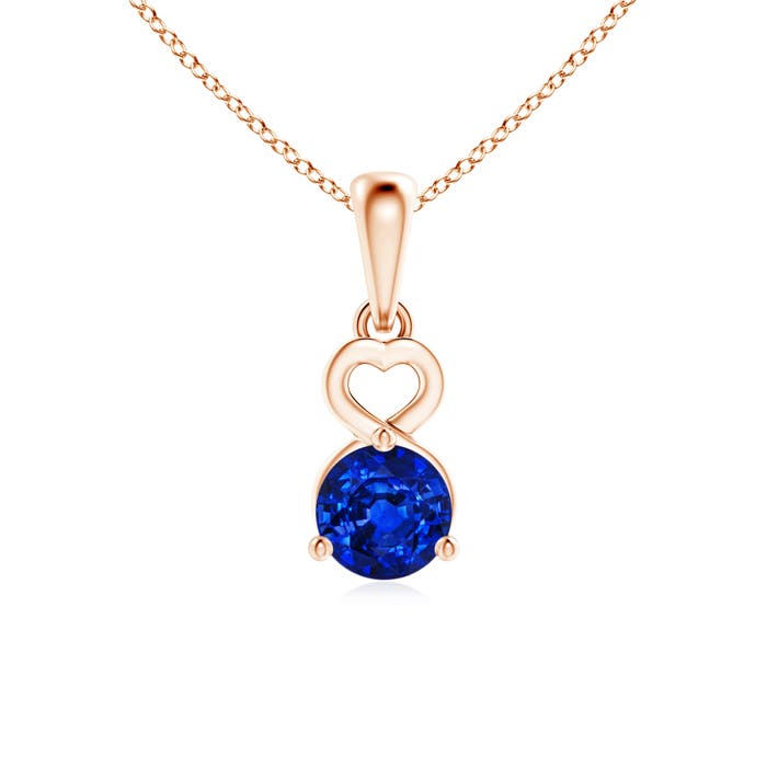 AAAA - Blue Sapphire / 0.6 CT / 14 KT Rose Gold