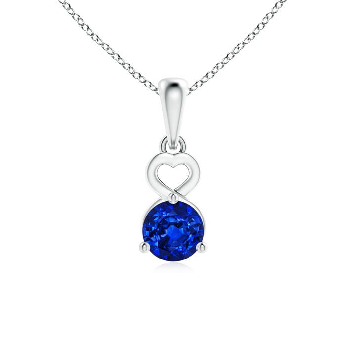 AAAA - Blue Sapphire / 0.6 CT / 14 KT White Gold