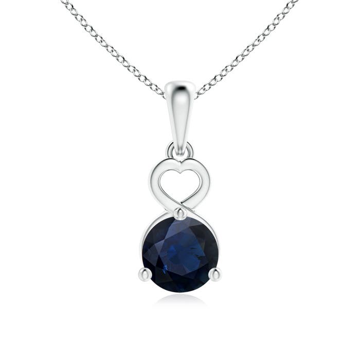 A - Blue Sapphire / 1 CT / 14 KT White Gold