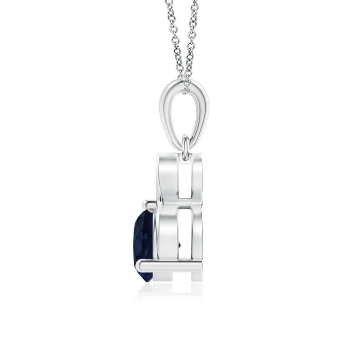 A - Blue Sapphire / 1 CT / 14 KT White Gold