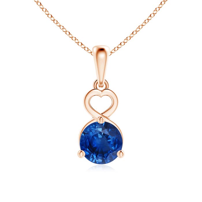 AAA - Blue Sapphire / 1 CT / 14 KT Rose Gold