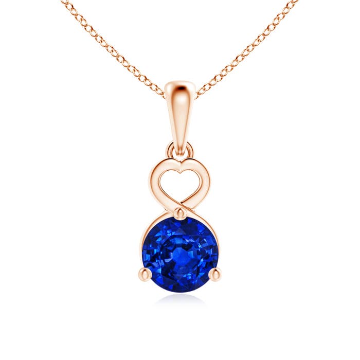 AAAA - Blue Sapphire / 1 CT / 14 KT Rose Gold