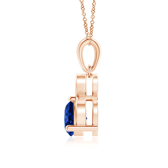 AAAA - Blue Sapphire / 1 CT / 14 KT Rose Gold