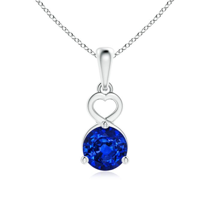 AAAA - Blue Sapphire / 1 CT / 14 KT White Gold