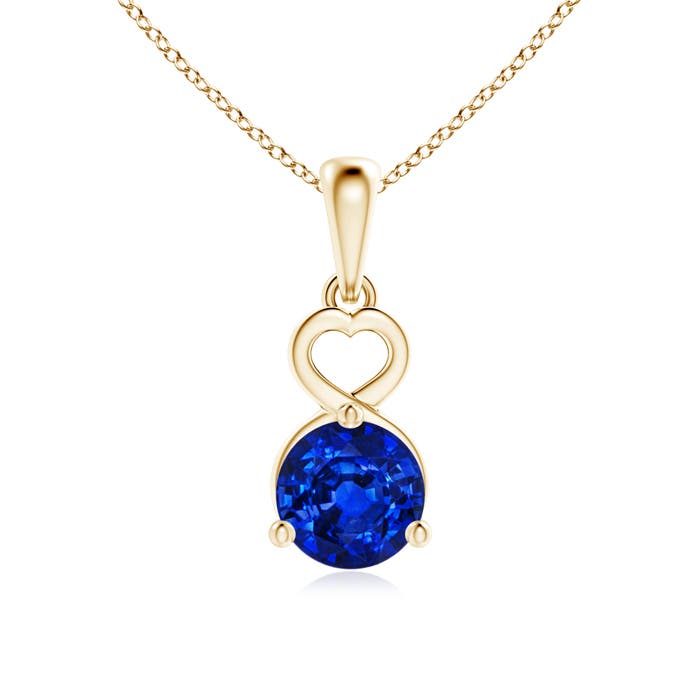 AAAA - Blue Sapphire / 1 CT / 14 KT Yellow Gold