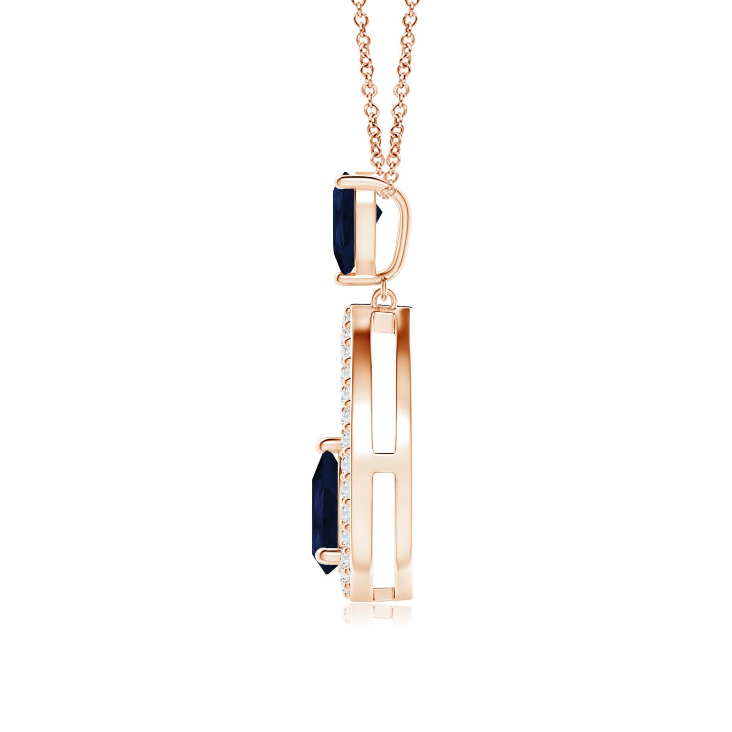 A - Blue Sapphire / 0.79 CT / 14 KT Rose Gold