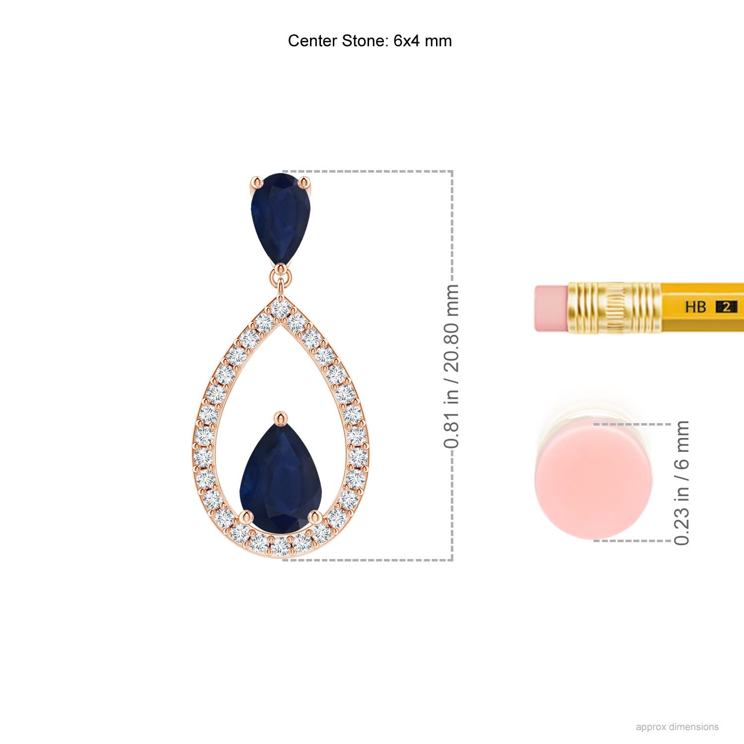 A - Blue Sapphire / 0.79 CT / 14 KT Rose Gold