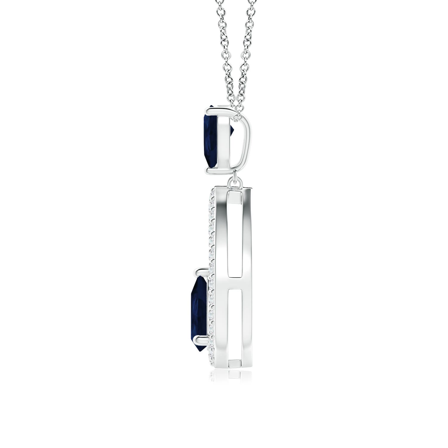 A - Blue Sapphire / 0.79 CT / 14 KT White Gold