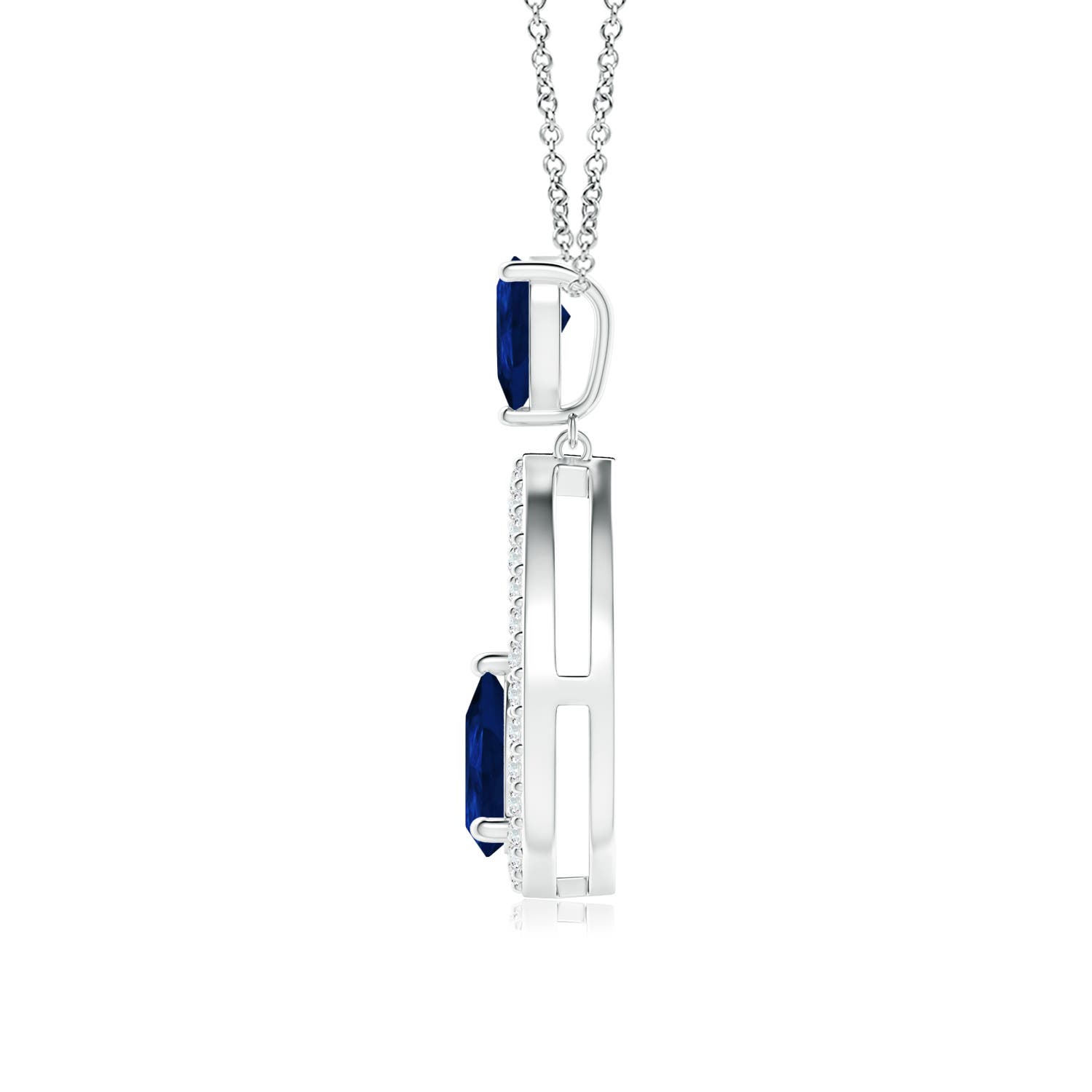 AA - Blue Sapphire / 0.79 CT / 14 KT White Gold