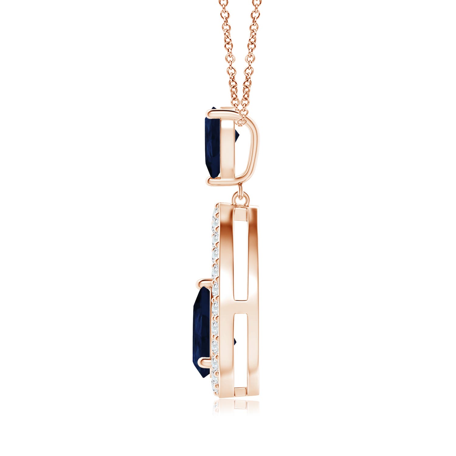 A - Blue Sapphire / 1.34 CT / 14 KT Rose Gold